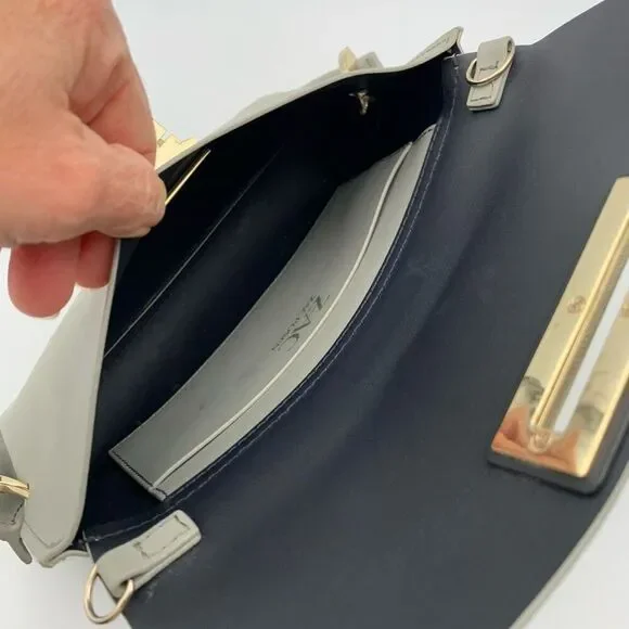 ZAC ZAC Posen Eartha Folded Gusset Chain Crossbody Bag in Gray - Picture 7 of 12